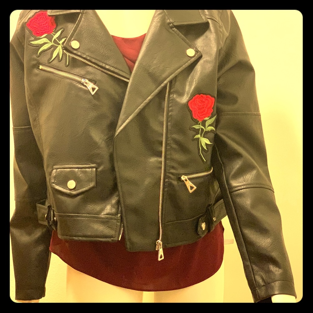 New  Women’s Faux Leather Biker  jacket